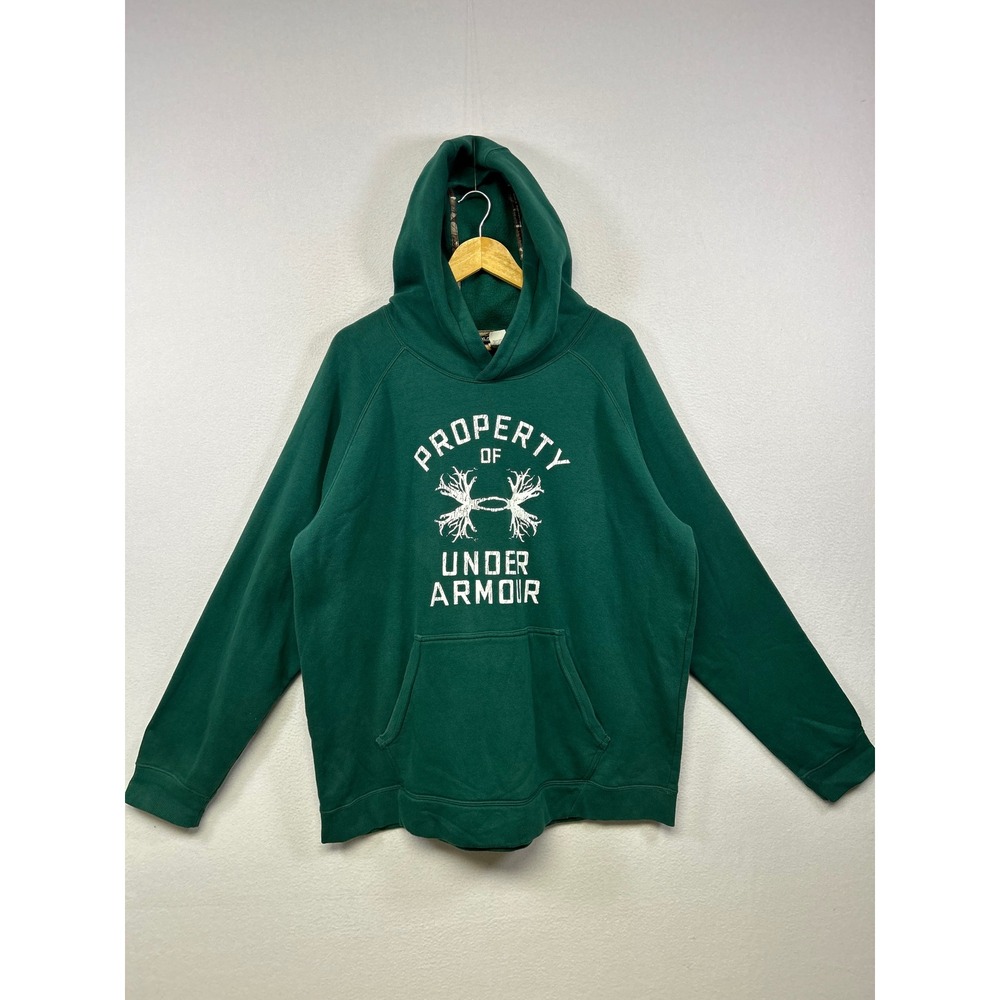 Under Armour Gorpcore Outdoors Hunting Mens 2XL Green Antler Graphic Hoodie